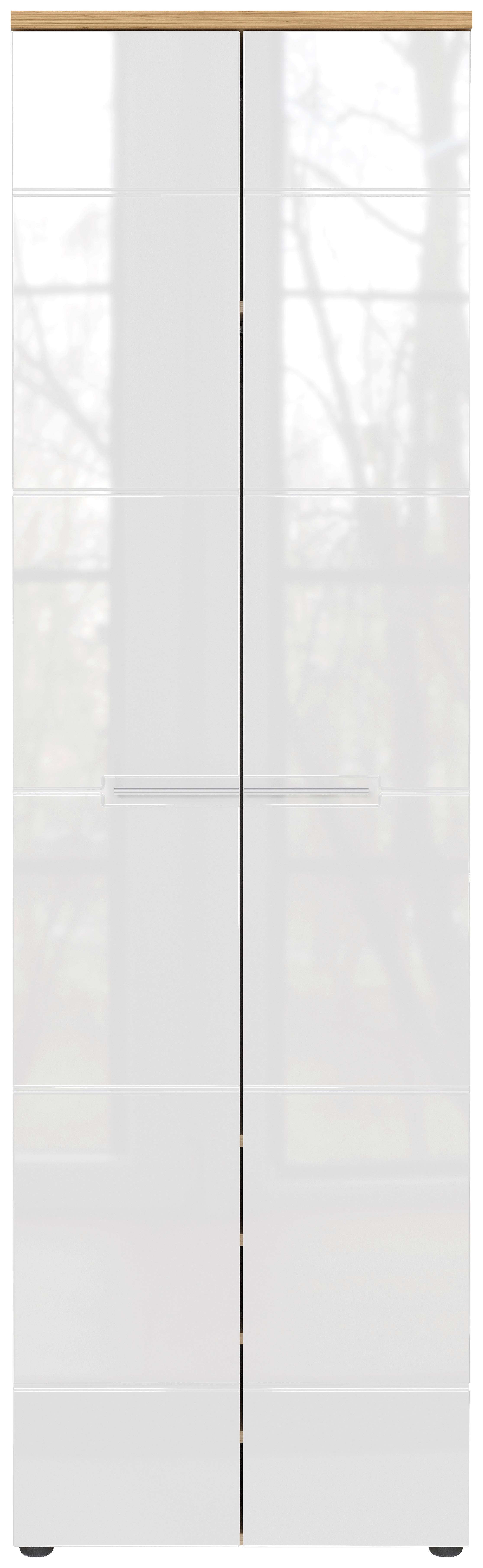Garderobenschrank Aledo Weiß B: 60 Cm - Weiß Hochglanz/Eichefarben, MODERN, Holzwerkstoff (60/200/41cm) - Germania