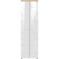 Garderobenschrank Aledo Weiß B: 60 cm - Weiß Hochglanz/Eichefarben, MODERN, Holzwerkstoff (60/200/41cm) - Germania