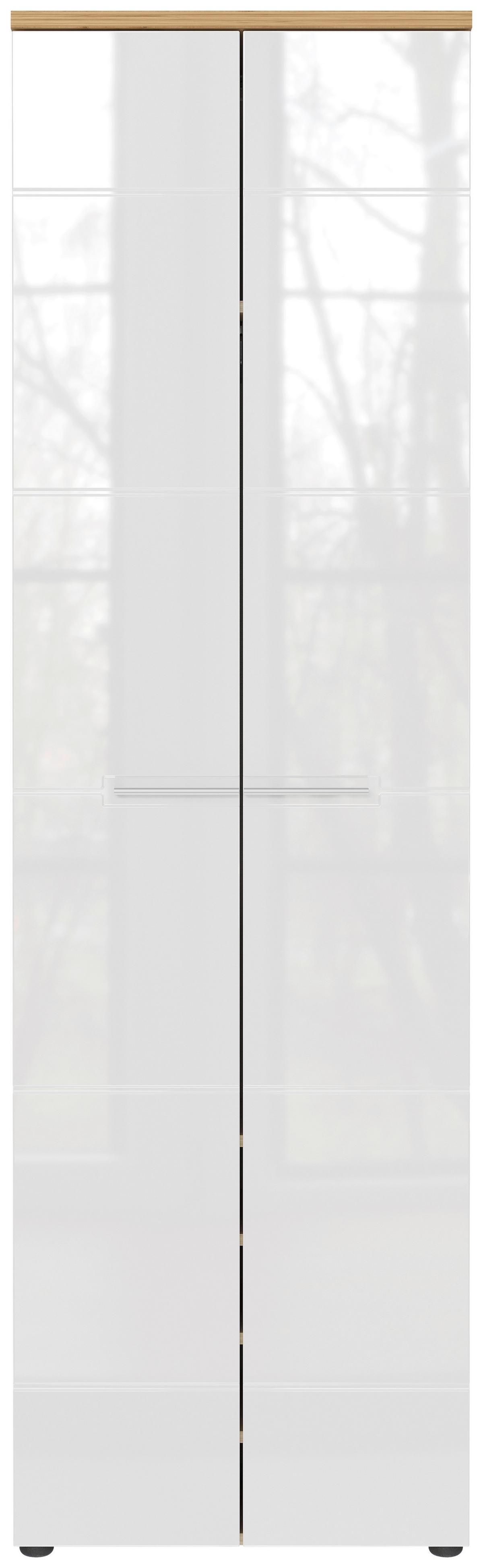 Garderobenschrank Aledo Weiß B: 60 cm - Weiß Hochglanz/Eichefarben, MODERN, Holzwerkstoff (60/200/41cm) - Germania