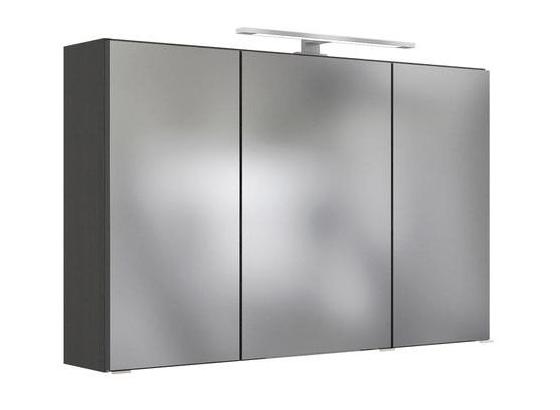 Spiegelschrank Arezzo B: 100 cm Eiche Dekor - Graphitfarben/Silbereichenfarben, Basics, Glas/Holzwerkstoff (100/64/20cm) - Livetastic Spiegelschrank Arezzo B: 100 cm Eiche Dekor - Graphitfarben/Silbereichenfarben, Basics, Glas/Holzwerkstoff (100/64/20cm) - Livetastic