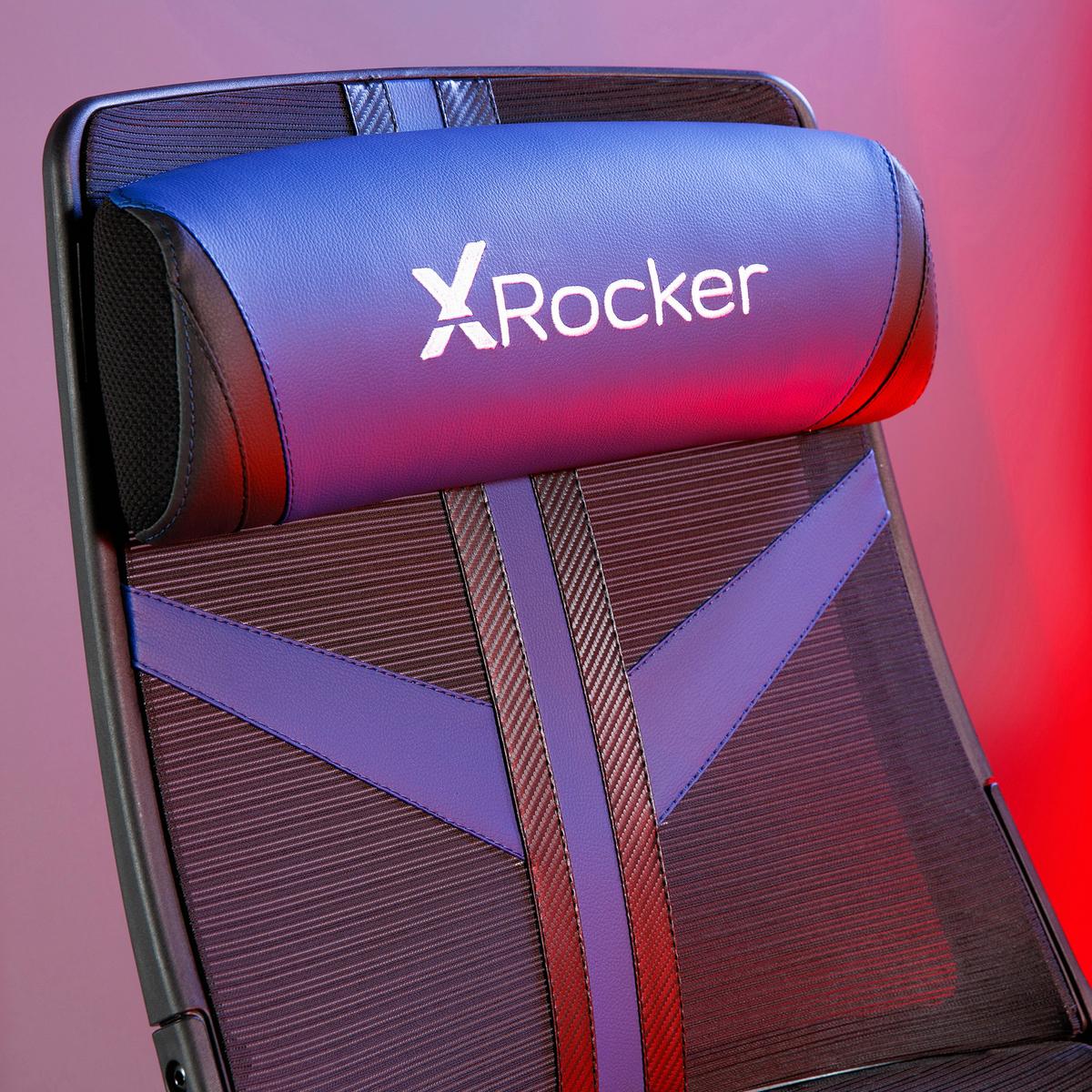 Gaming Stuhl Helix Mit Kissen Blau/schwarz - Blau/Schwarz, MODERN, Kunststoff/Textil (68/112,5/72cm) - X Rocker