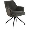 Armlehnstuhl Jeanette Grau Gepolstert, Echtholz Beine - Schwarz/Grau, MODERN, Holz/Textil (57/86/65cm) - MID.YOU