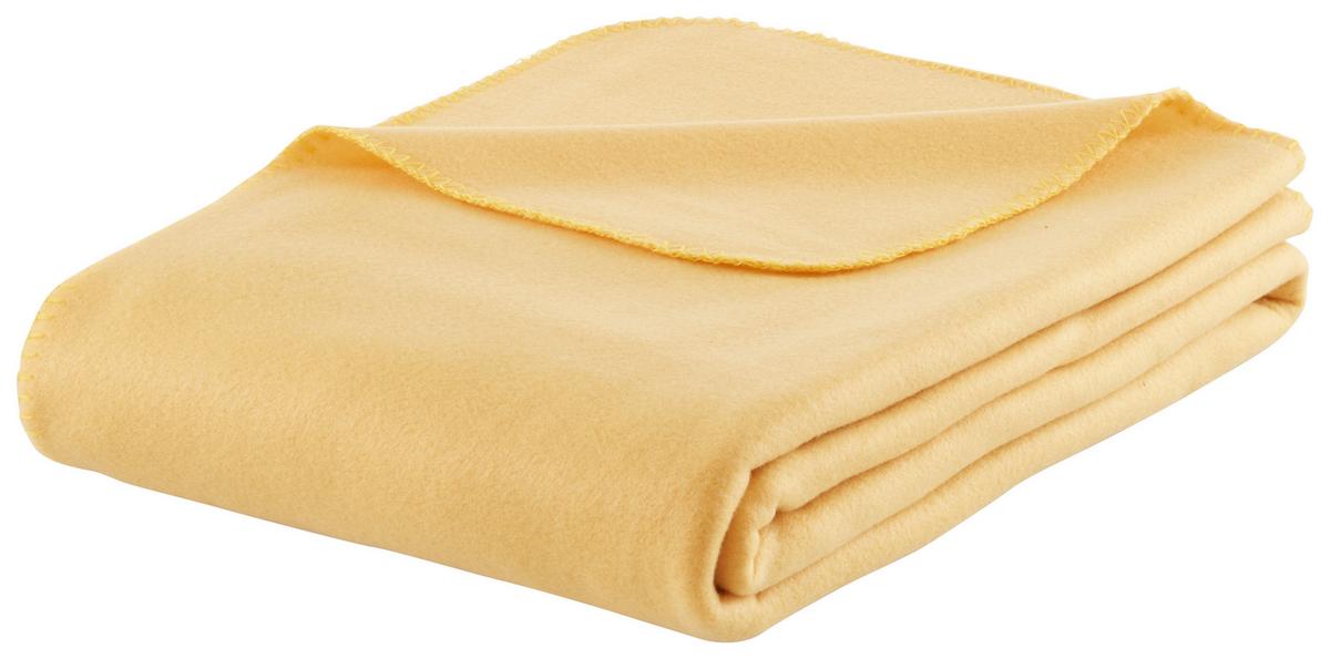 Fleecová deka Felicity, 140/200cm, žlutá - žlutá, Konvenční, textil (140/200cm) - Modern Living