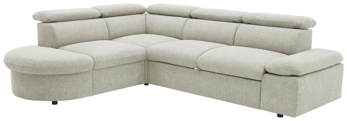 Ecksofa Firenze - Beige/Schwarz, Basics, Textil (219/265cm) - MID.YOU
