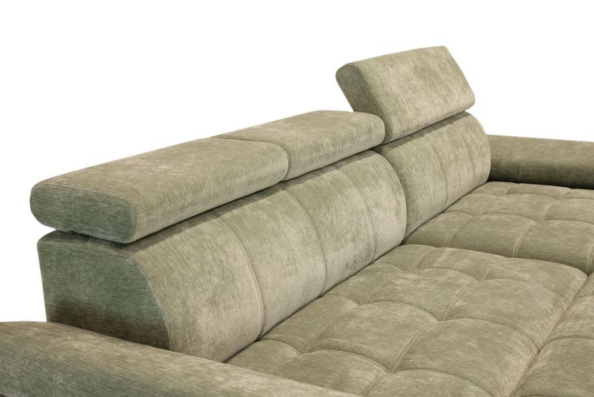 Rohová sedačka VEGAS, pravá, šalviovozelená ženilka - čierna/šalviovozelená, Design, drevo/textil (294/173cm)