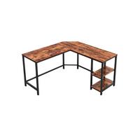 Rohový písací stôl IRON - hnedá/čierna, Basics, kov/kompozitné drevo (138/138/76cm) - Boxxx