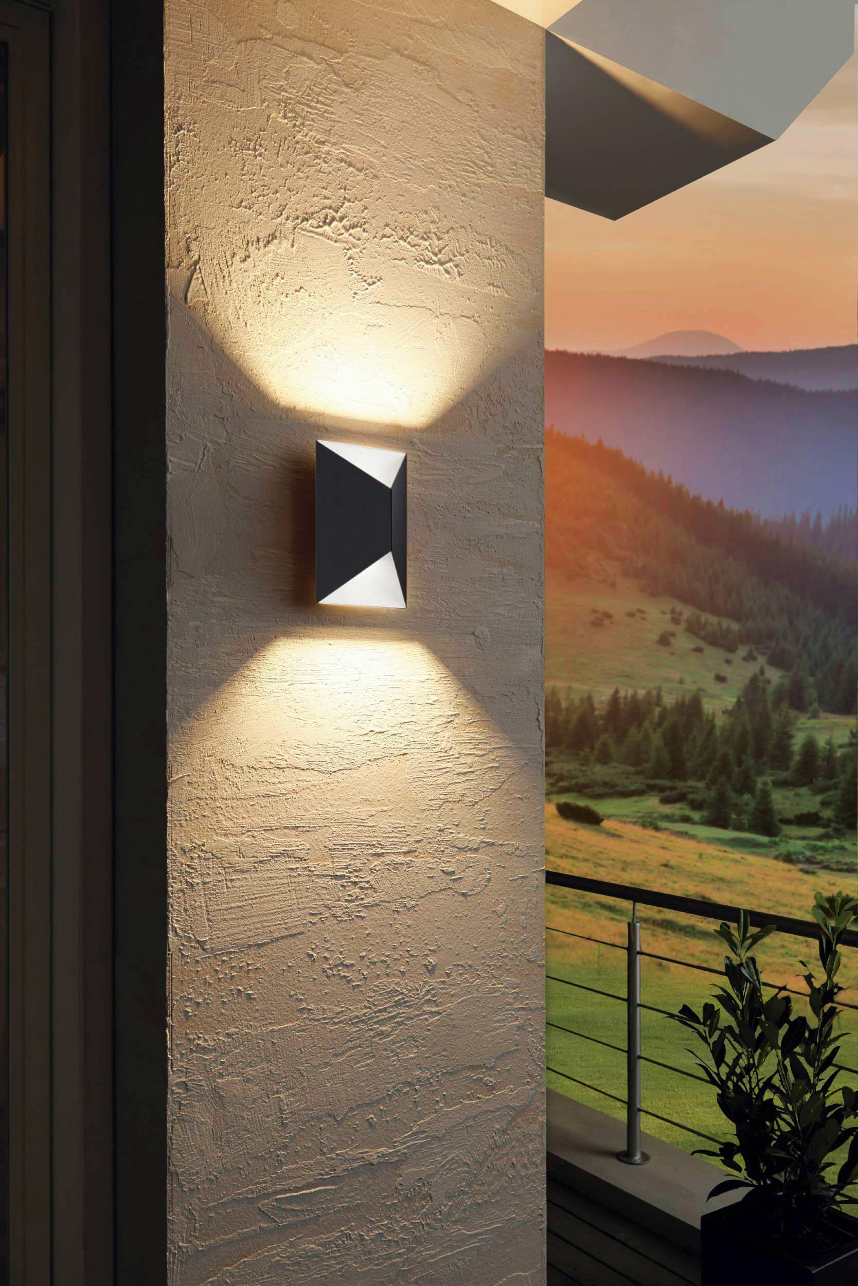Außenwandleuchte Predazzo 2,5w Stahl, Wandmontage - Anthrazit/Weiß, Design, Metall (14/21/7,5cm) - Eglo