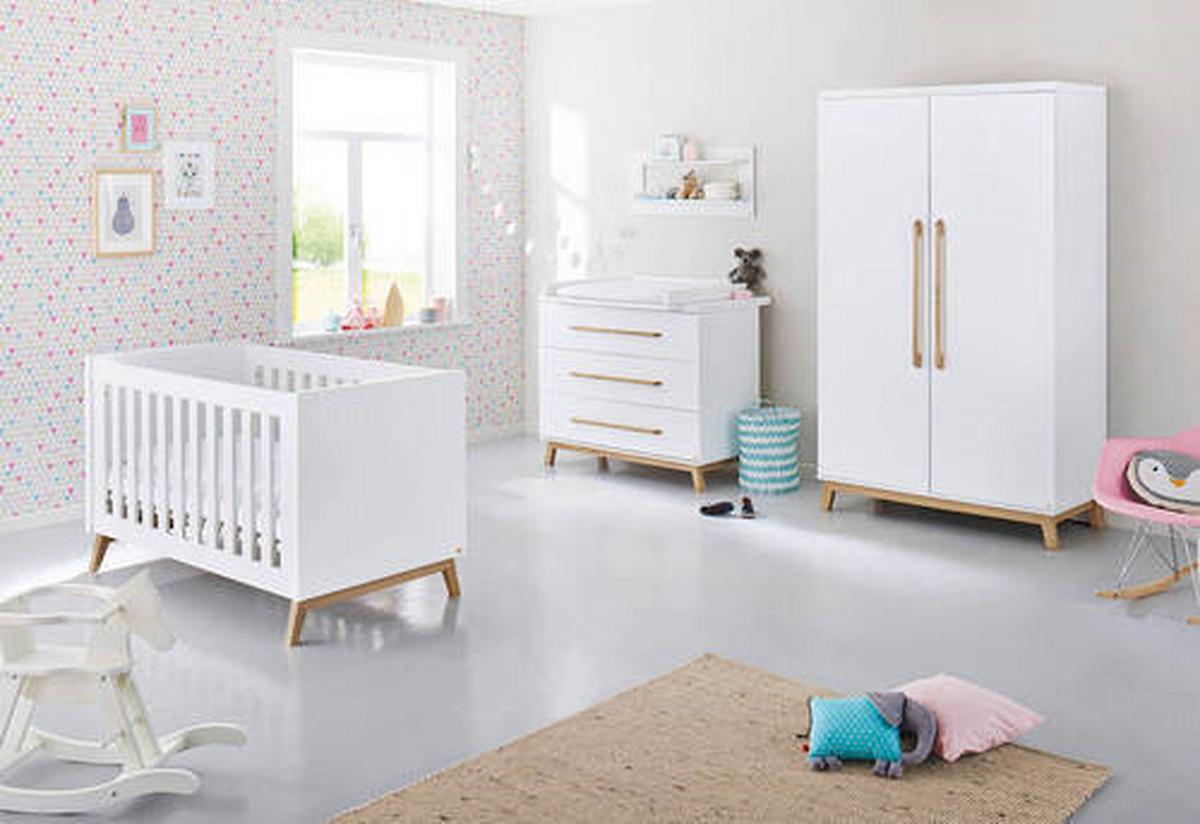 Wickelkommode 133415b Riva - Weiß/Naturfarben, Design, Holz/Holzwerkstoff (115/106/79 bzw 58cm) - Pinolino