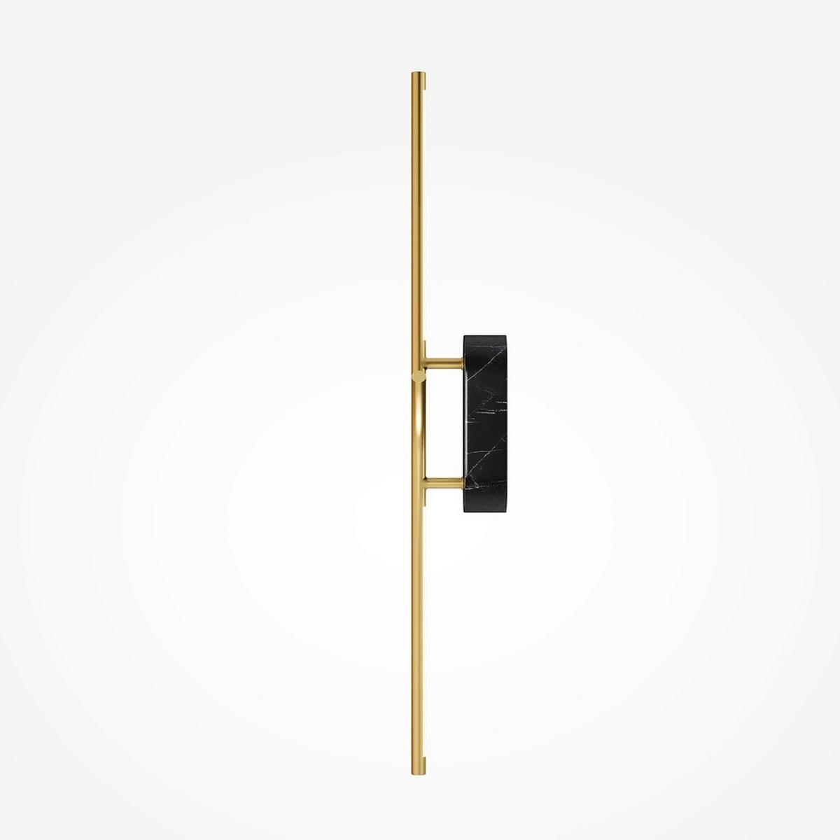 Wandleuchte Renaissance - Messingfarben/Schwarz, MODERN, Stein/Metall (9,7/8,6/63cm) - MAYTONI