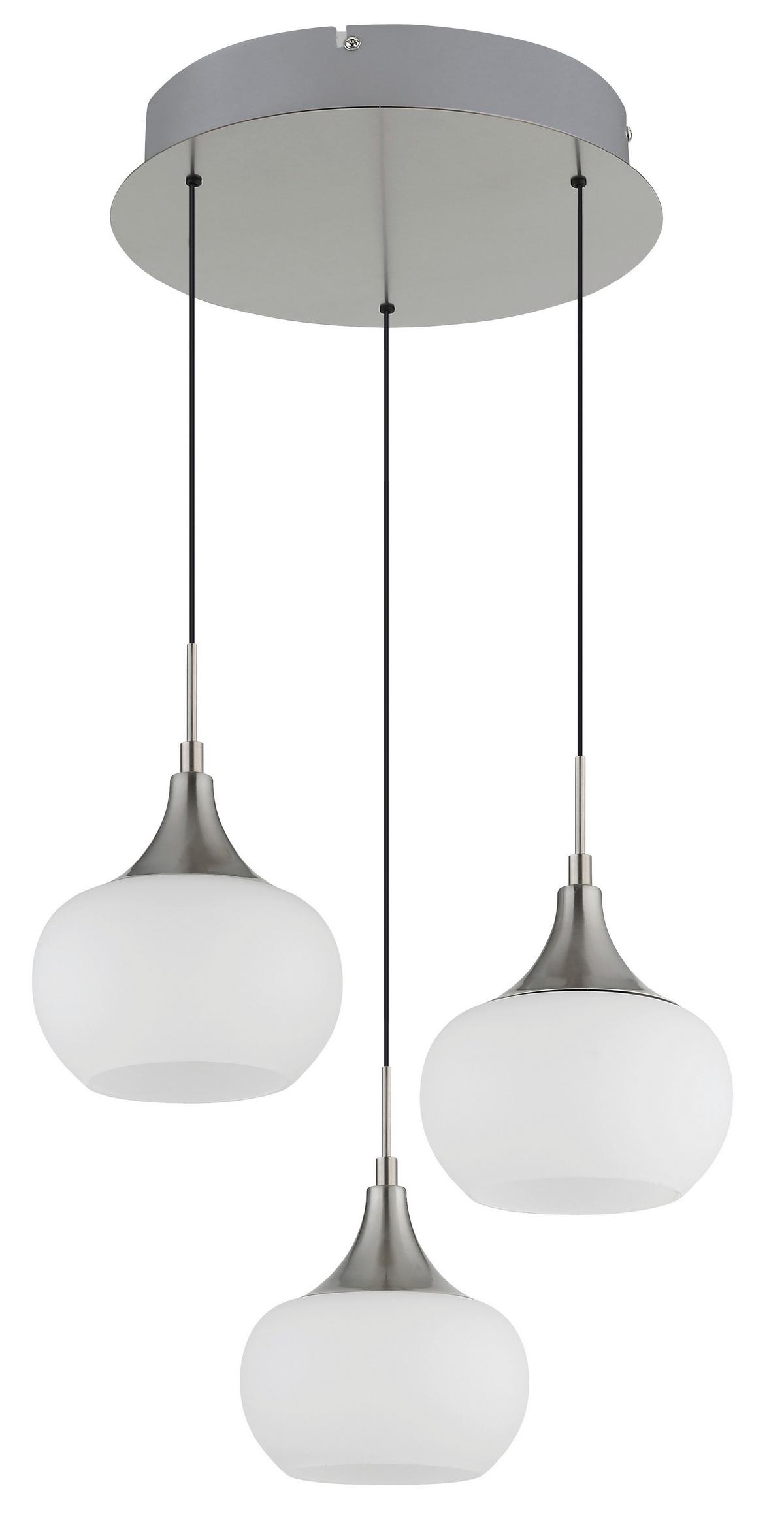 Hängeleuchte Lui 230W, DxH: ca. 37x150 cm - Opal/Schwarz, Design, Glas/Kunststoff (37/150cm) - Globo