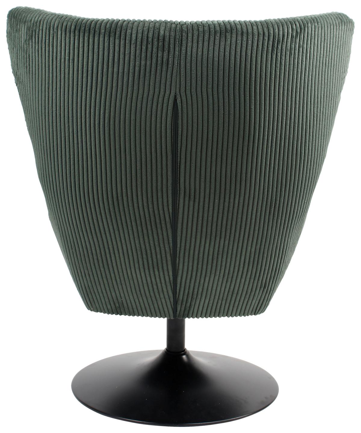 Kreslo Shiba otočné zelený menčester - čierna/zelená, Modern, kov/textil (76/99/87cm) - Mömax