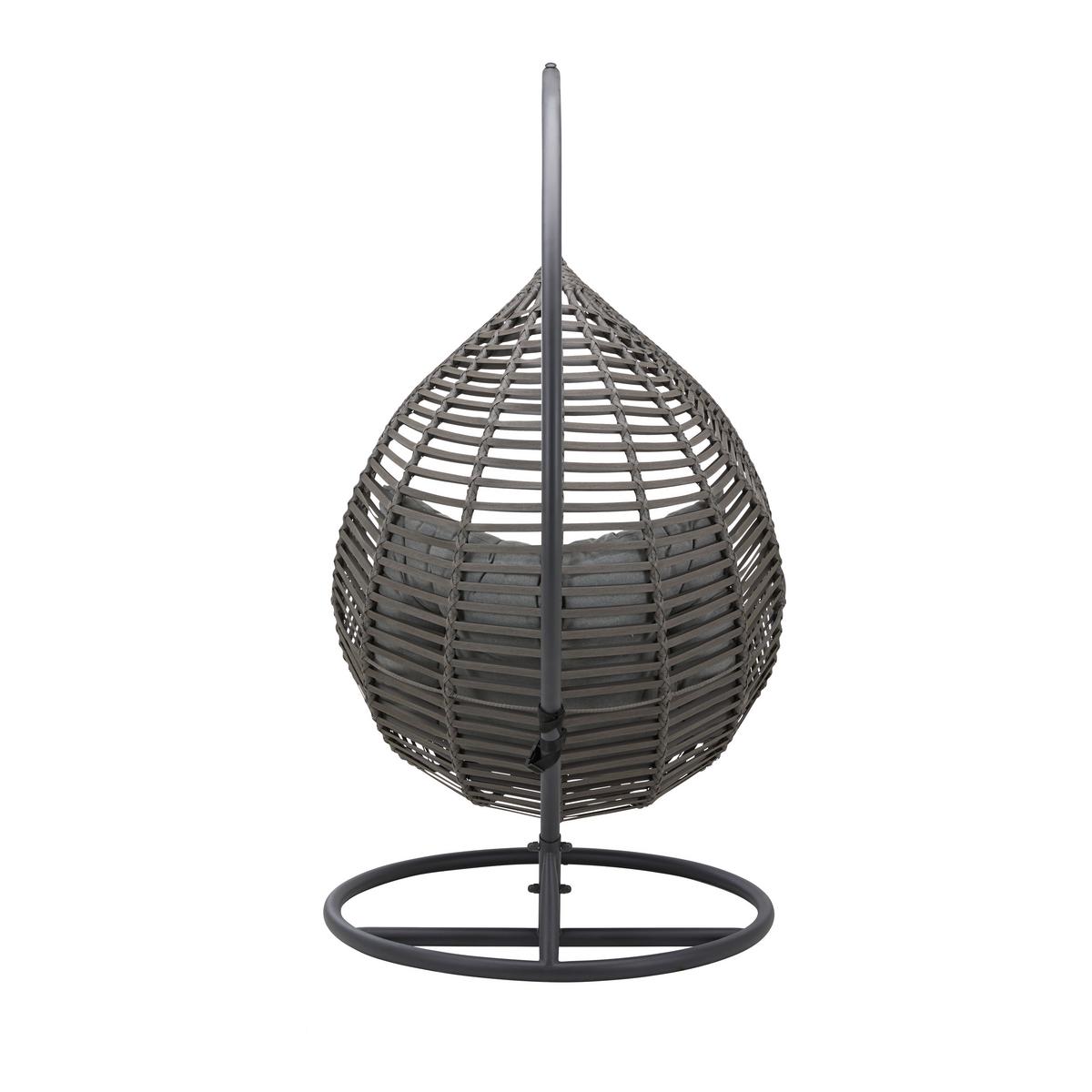 Závesné kreslo NANCY - čierna/tmavosivá, Modern, kov/textil (105/196/120cm) - Bessagi Garden