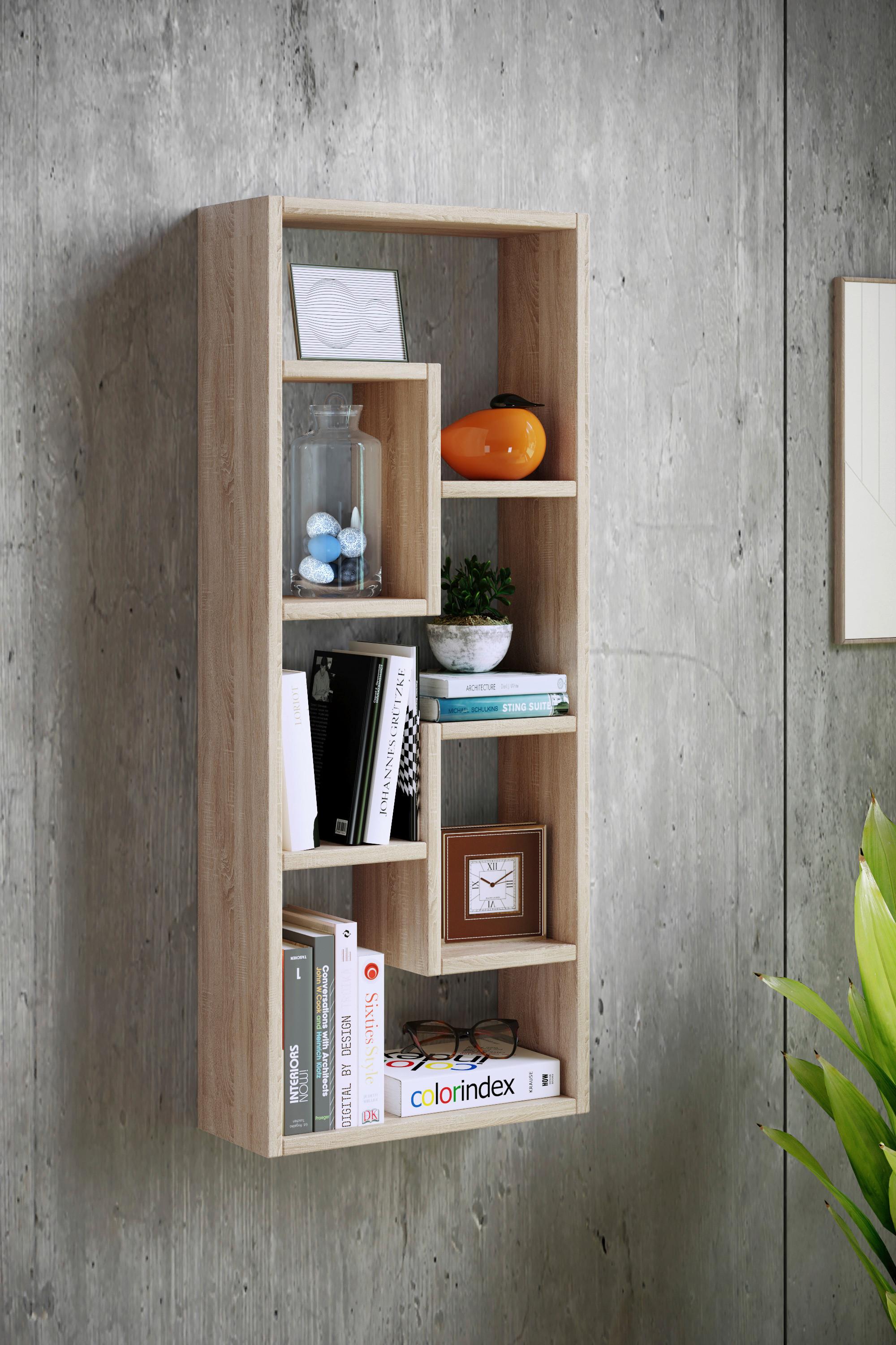 Wandregal Vilota Honigeiche Dekor B:36cm - Honigeiche, Design, Holzwerkstoff (36/92/15cm) - MID.YOU