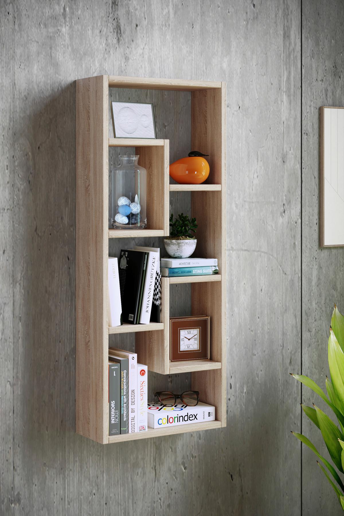 Wandregal Vilota Honigeiche Dekor B:36cm - Honigeiche, Design, Holzwerkstoff (36/92/15cm) - MID.YOU