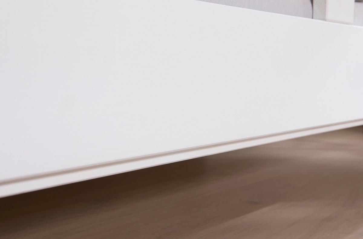 Bett Bennet Weiß Inkl. Zubehör, 90x200 Cm - Weiß/Naturfarben, MODERN, Holz/Textil (90/200cm) - MID.YOU