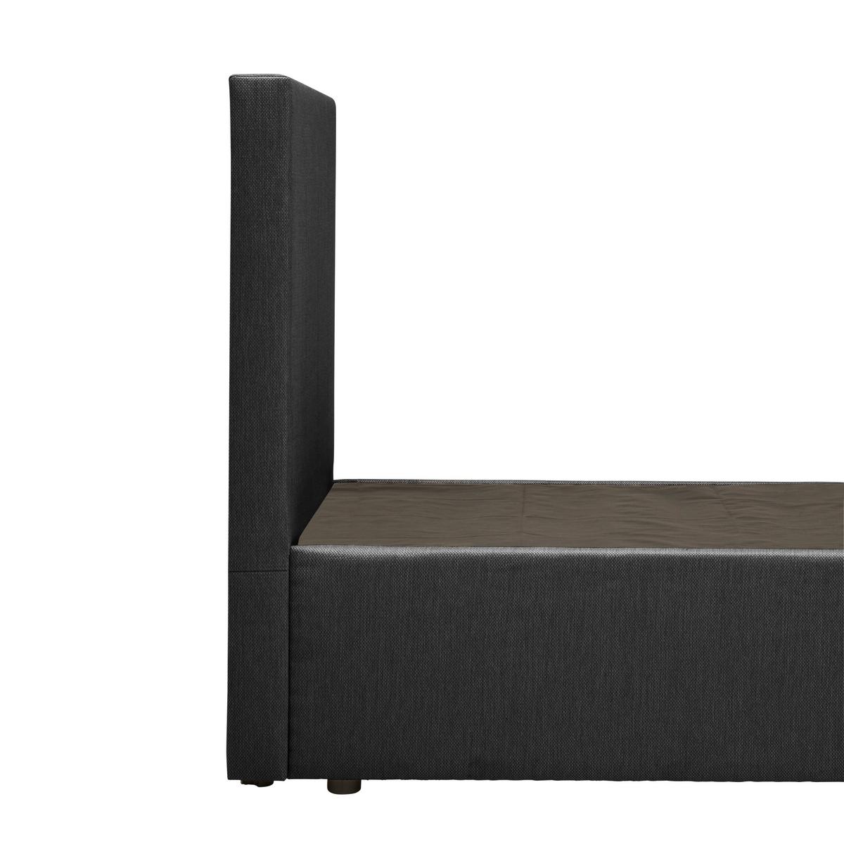 Boxbett mit Topper Carolina 90x200 cm - Schwarz/Grau, Basics, Textil (90/200cm) - P & B
