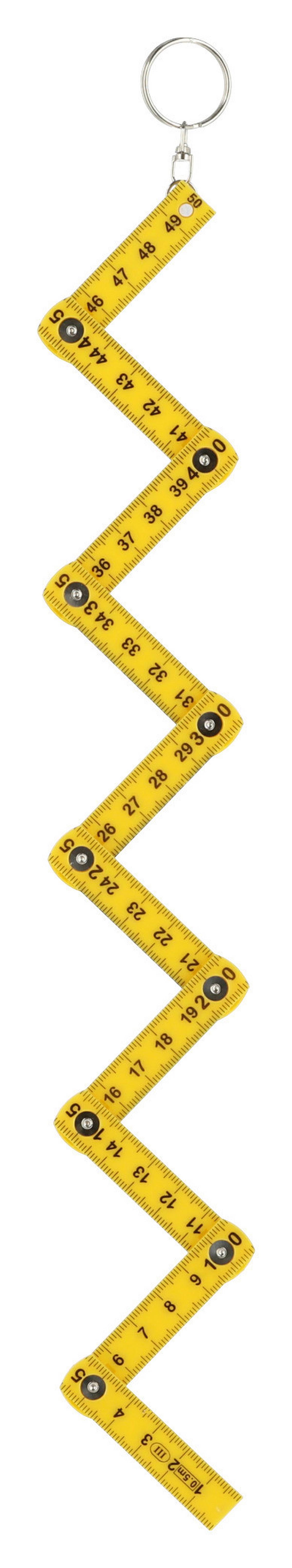 Schlüsselanhänger Zollstock - Gelb/Schwarz, Basics, Kunststoff (6,5/1,3/2,4cm)