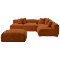 Ecksofa Bloom Rostfarben Teddystoff - Rostfarben, Trend, Textil (300/215cm) - Livetastic