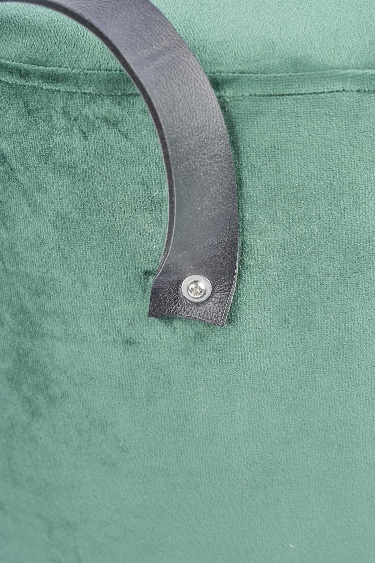 Hocker Textil Dunkelgrün Sitz Gepolstert H: 40 cm Rund - Dunkelgrün, Basics, Textil (38/40cm)