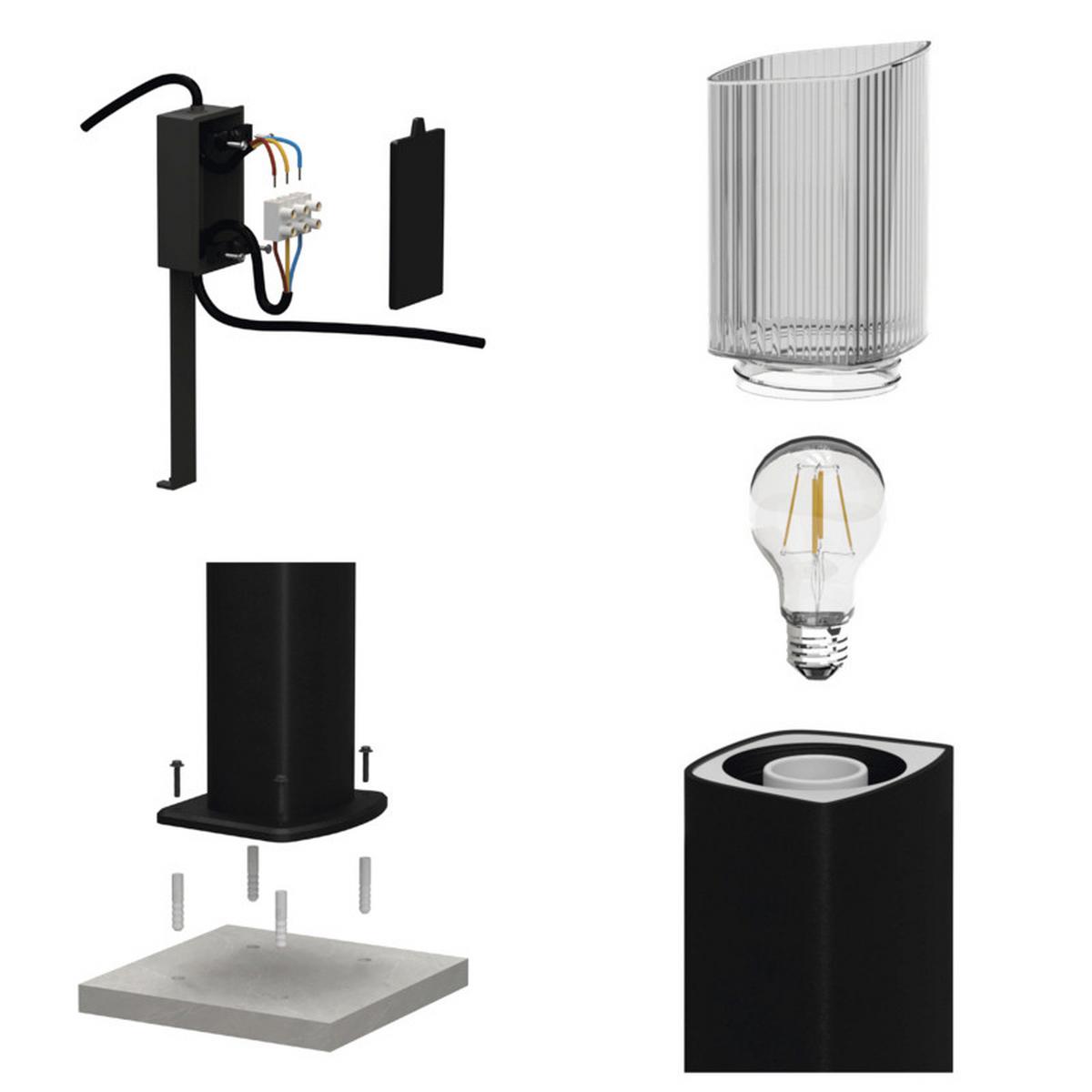 VONKAJŠIE LED SVIETIDLO LANA - antracitová, Modern, kov/plast