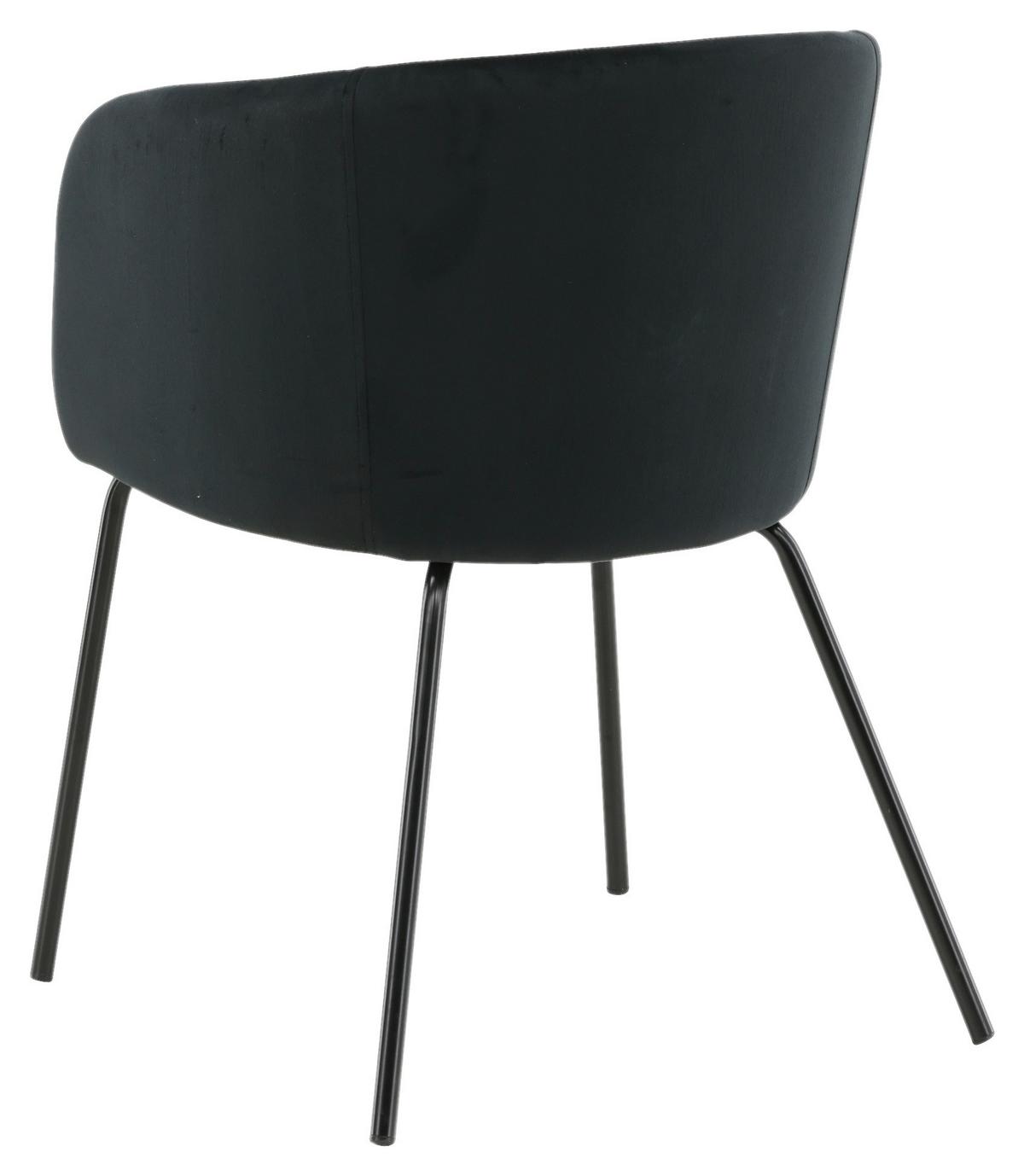 Armlehnstuhl Berit - Schwarz, KONVENTIONELL, Holz/Kunststoff (55/78/55cm) - Livetastic