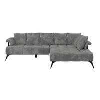 Ecksofa Vanessa Grau 297x200 cm - Schwarz/Grau, MODERN, Textil (297/200cm)