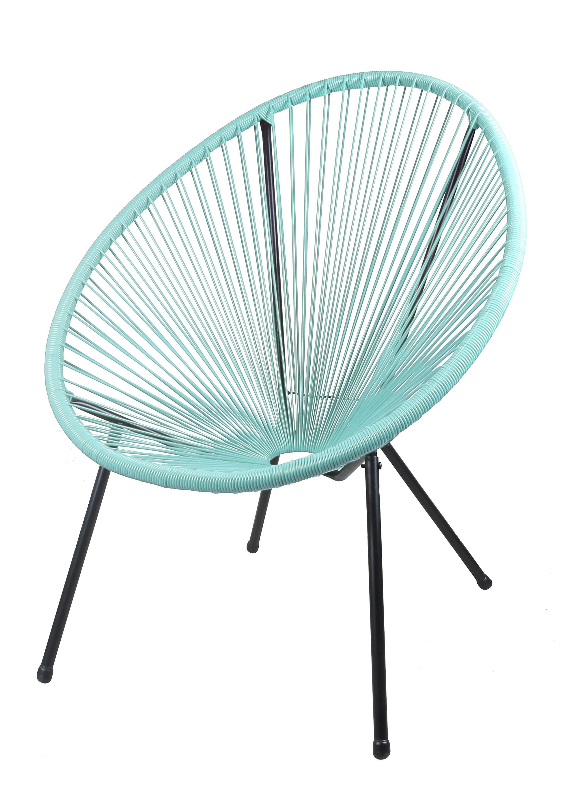 Gartensessel Dalida - Schwarz/Mintgrün, Basics, Kunststoff/Metall (73/93/73cm) - Gardenson
