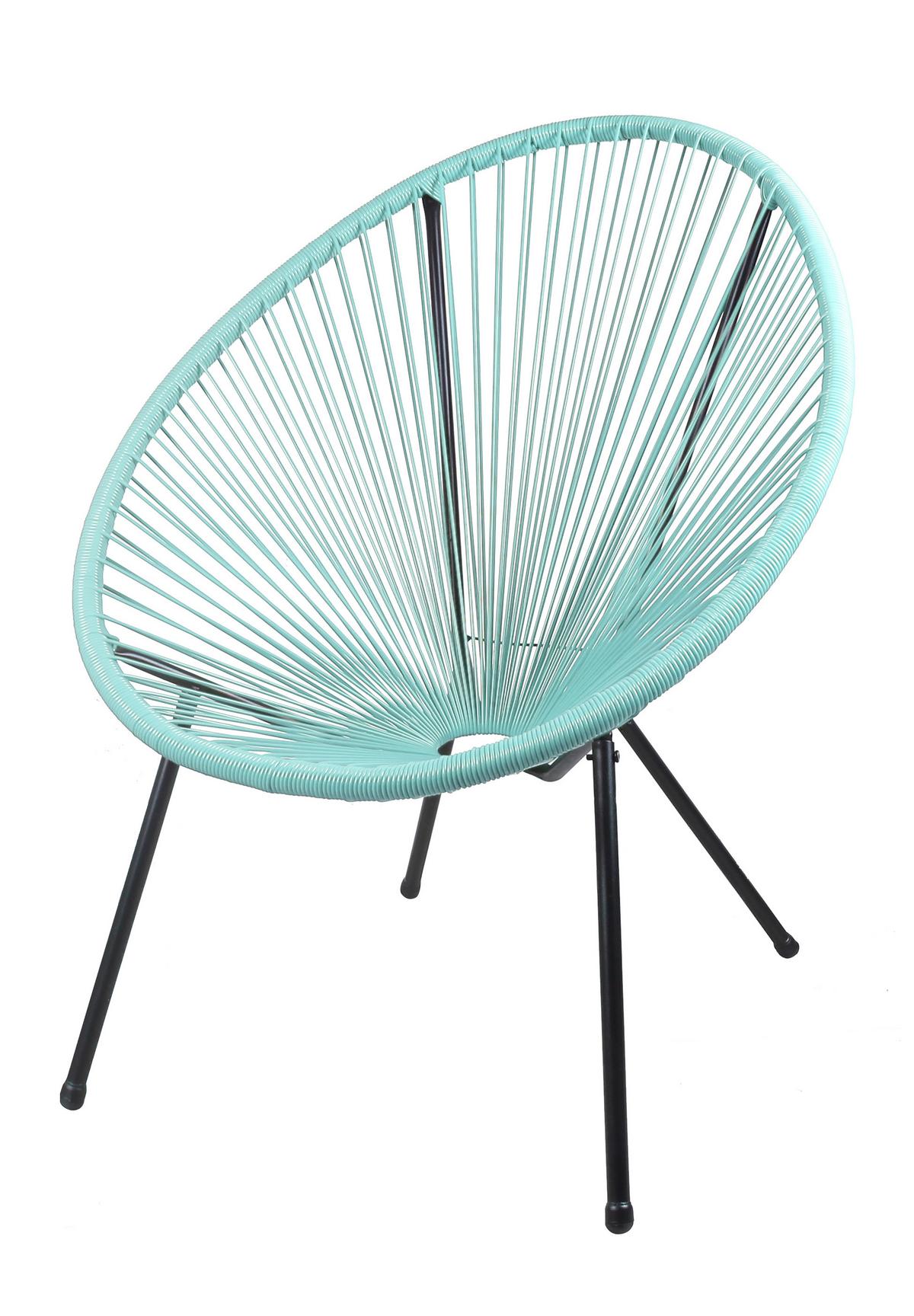 Gartensessel Dalida - Schwarz/Mintgrün, Basics, Kunststoff/Metall (73/93/73cm) - Gardenson