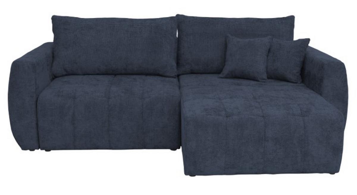 Rozkladacia pohovka BALI, tmavomodrá, s úl. priestorom - čierna/sivá, Modern, drevo/textil (245/74-90/104cm) - Luca Bessoni