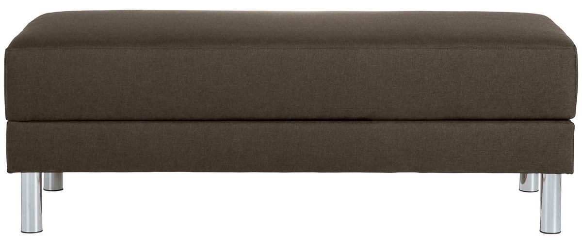 Ecksofa mit Schlaffunktion Just Fashion Braun - Chromfarben/Braun, KONVENTIONELL, Textil (152/230cm) - Max Winzer