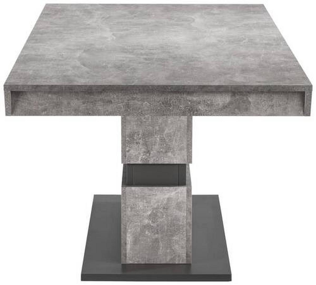 Esstisch ausziehbar Matthew 140-195x90 cm Grau Betonoptik - Dunkelgrau/Grau, MODERN, Holzwerkstoff (140/90/75cm) - MID.YOU