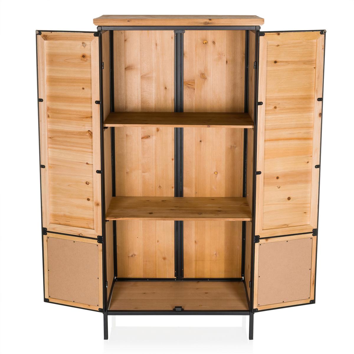 Sideboard Continento High Multicolor/naturfarben B: 60cm - Multicolor/Schwarz, MODERN, Holz (60/34/123cm) - MID.YOU