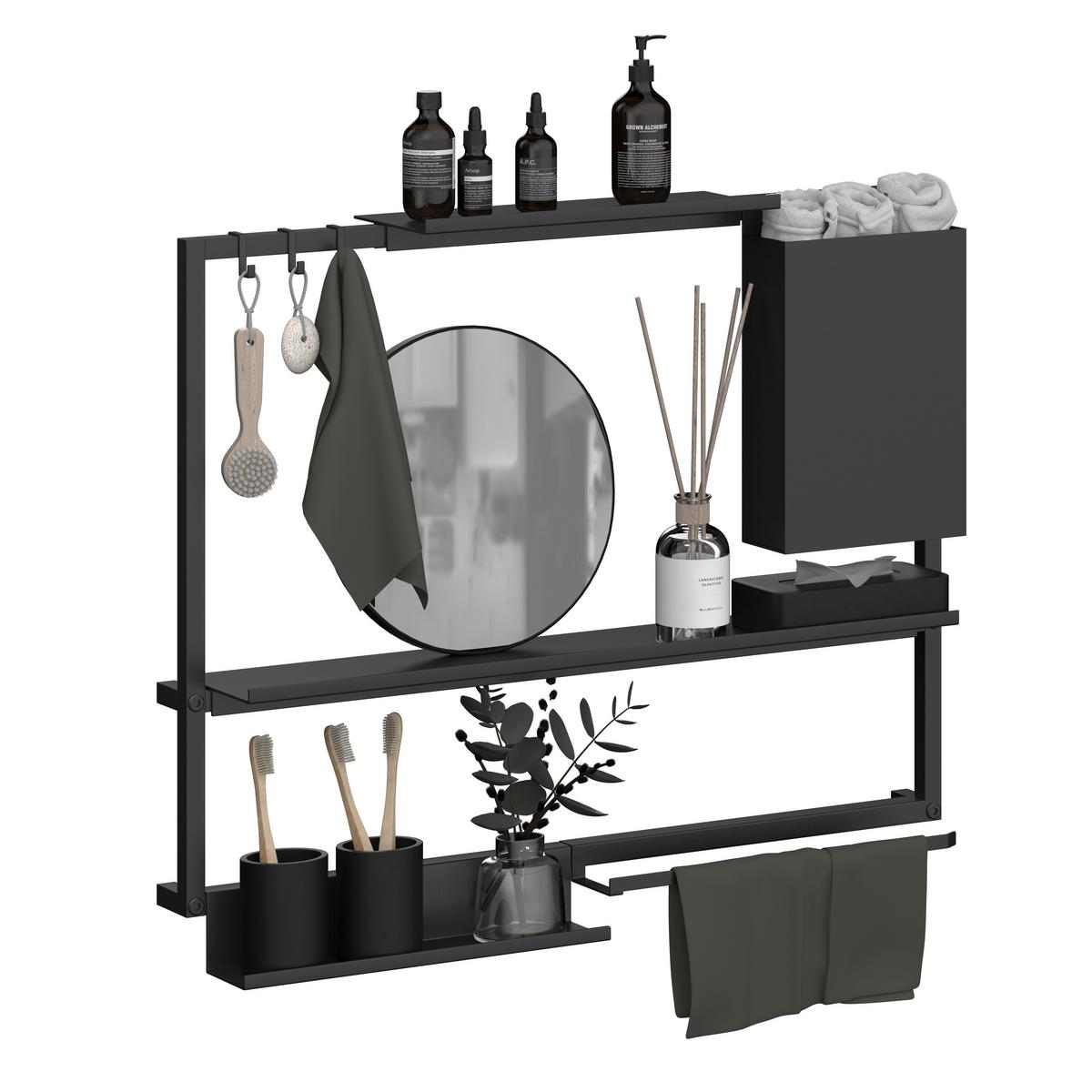 Sada háčikov Systemstyle sada 5 kusov - čierna, Modern, kov (0,5/2,7/3cm) - System Style