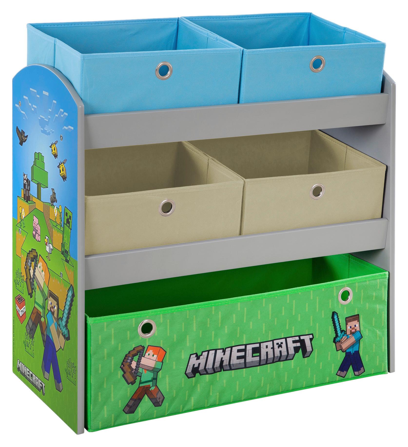 Kinderregal Minecraft - Blau/Multicolor, MODERN, Holzwerkstoff/Textil (60/63,5/30cm) - Minecraft