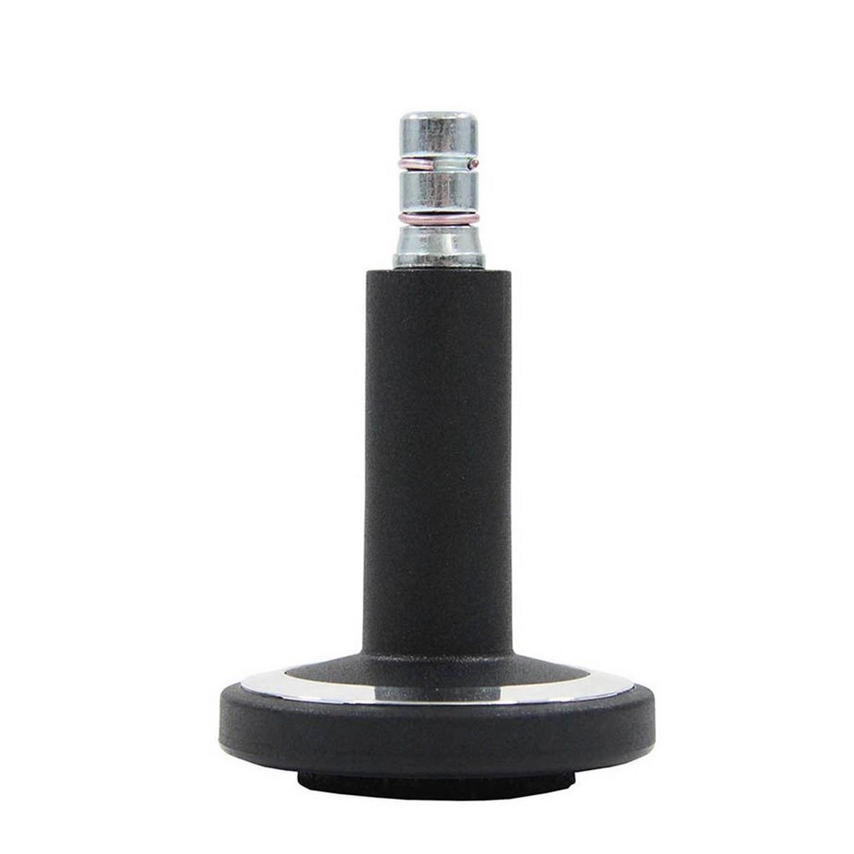 Bürostuhlgleiter Stato-m Schwarz Ø 6 Cm 5er-Set - Chromfarben/Schwarz, Basics, Kunststoff/Metall (6/7,3/6cm) - MID.YOU