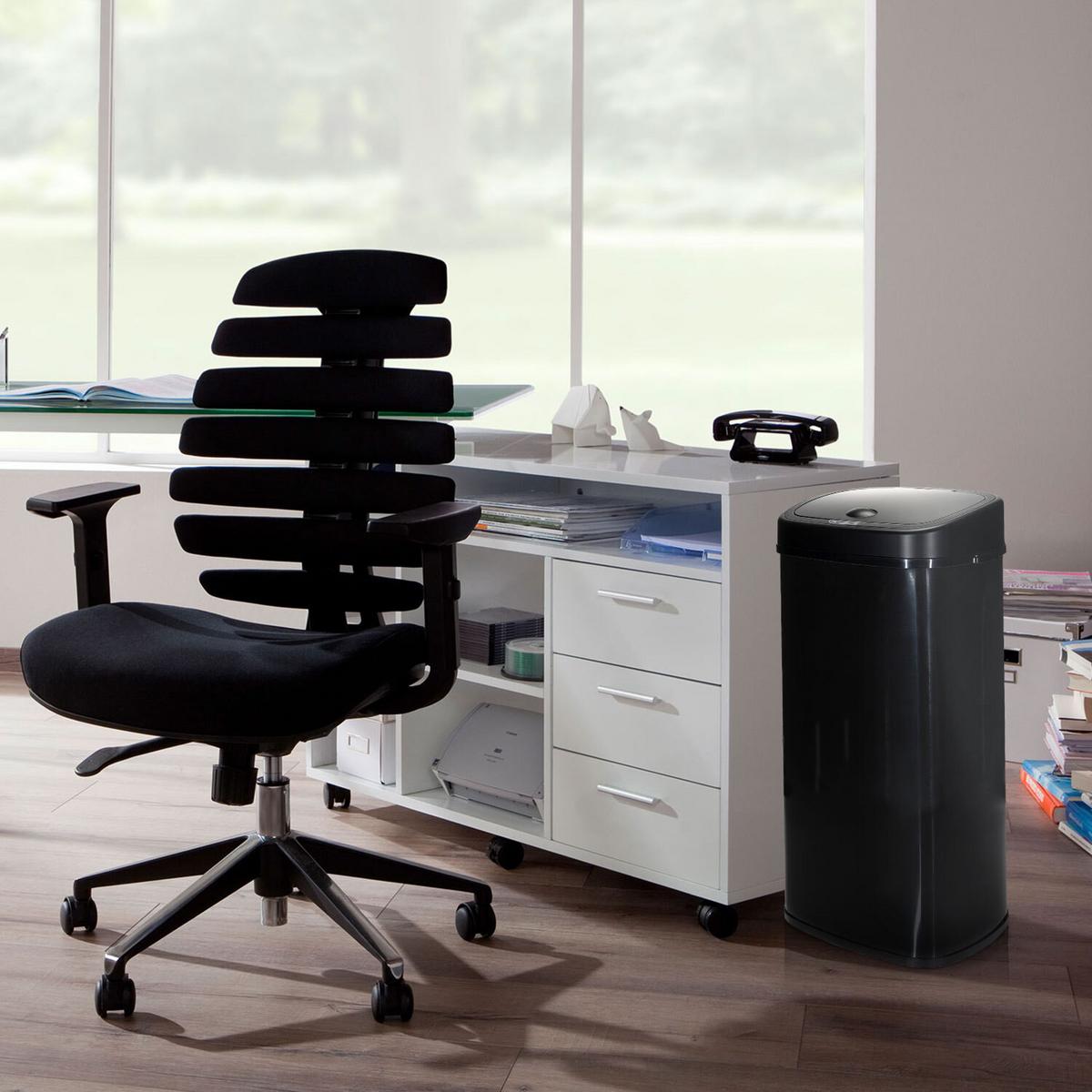 Abfallsammler Clean Vi Schwarz - Silberfarben/Schwarz, MODERN, Kunststoff/Metall (40/78/29cm) - MID.YOU
