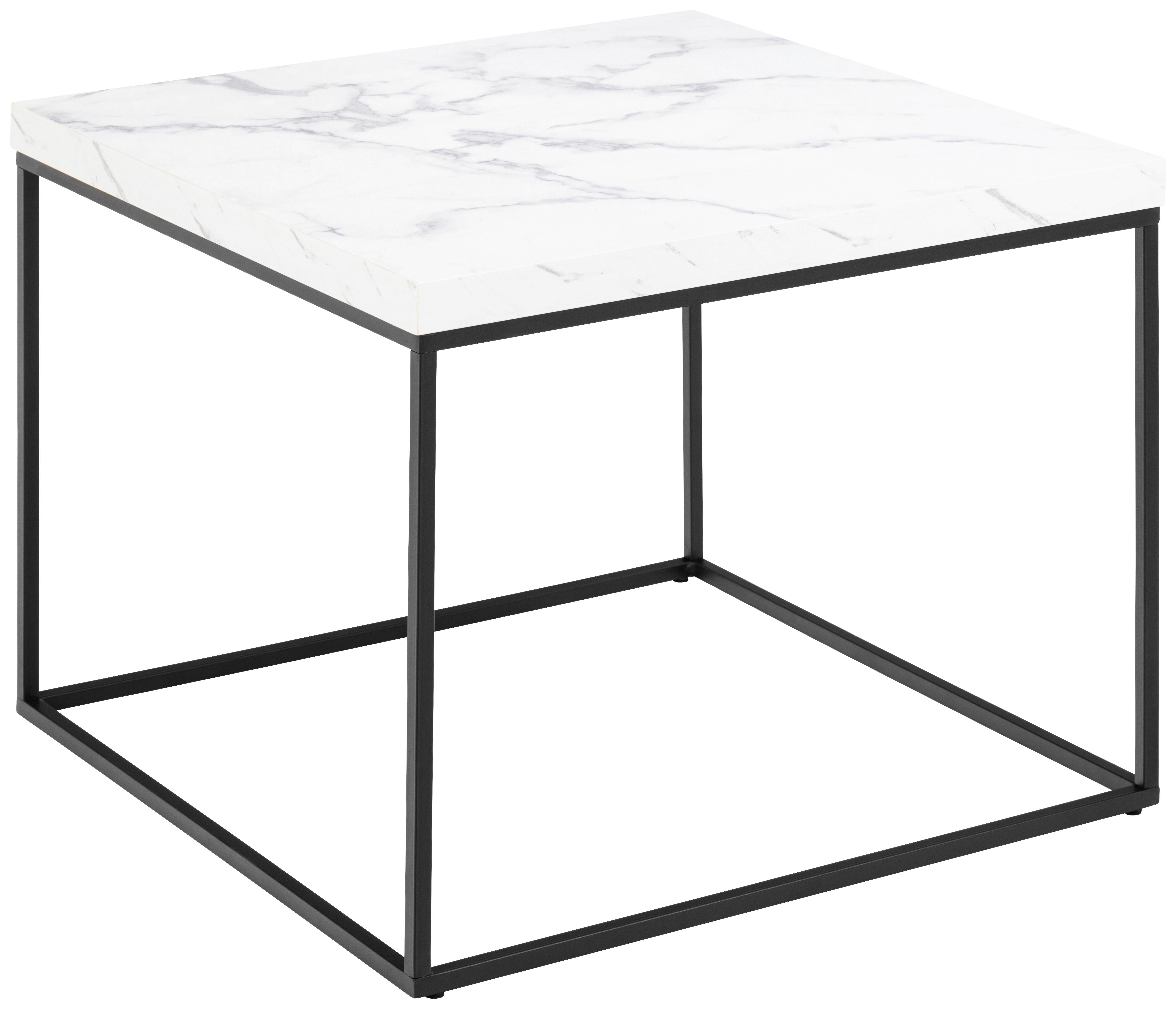 Konferenční stolek BAROSSA - bílá/černá, Design, kov/kompozitní dřevo (60/60cm) - Livetastic