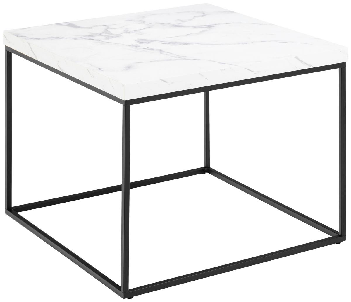 Konferenční stolek BAROSSA - bílá/černá, Design, kov/kompozitní dřevo (60/60cm) - Livetastic