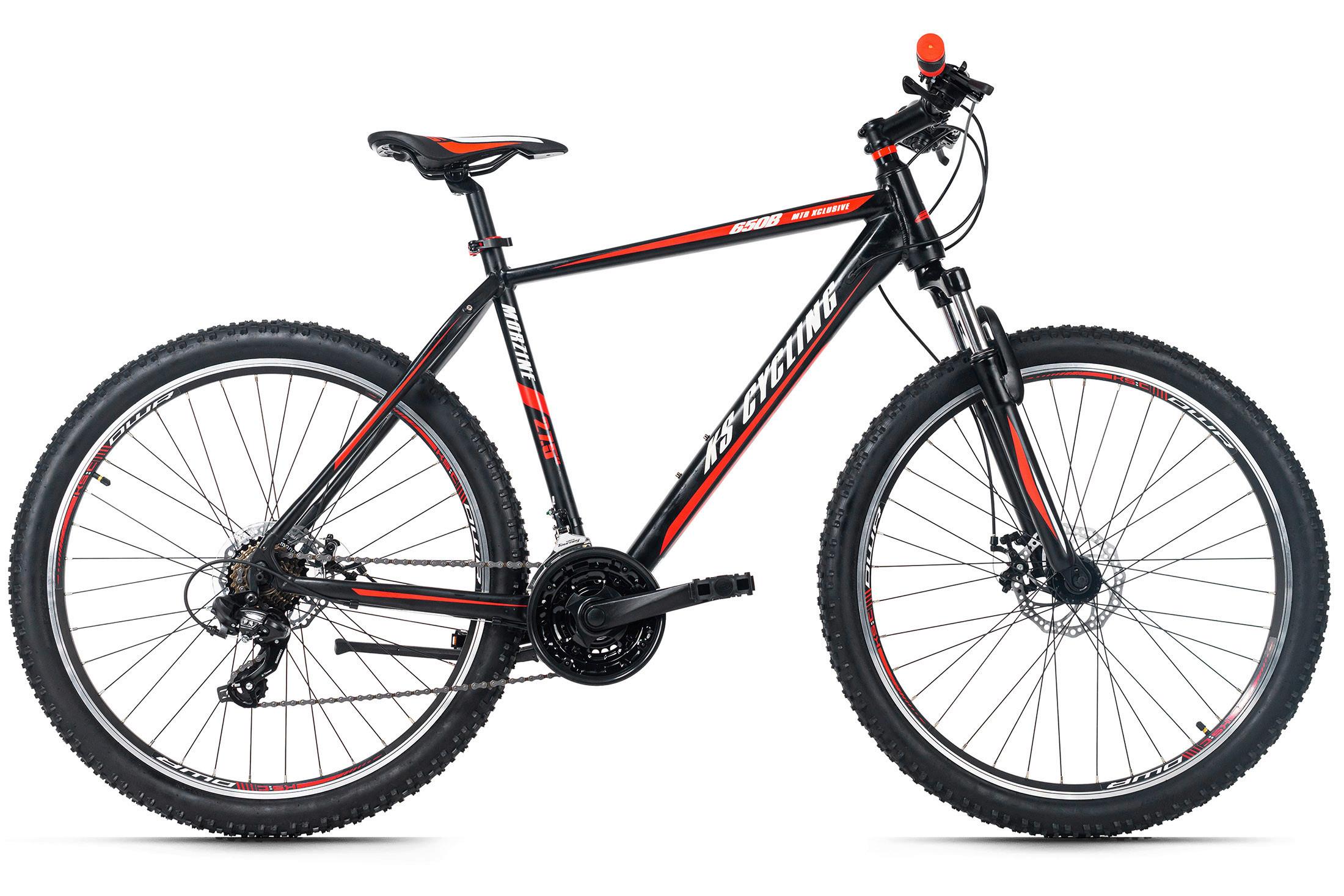 Mountainbike Hardtail 27,5 Zoll Hard Morzine 21 Gänge - Rot/Schwarz, Basics, Metall (139/76/21cm) - KS Cycling