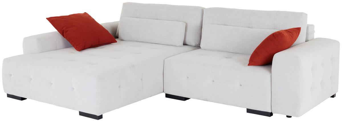 Ecksofa Mit Schlaffunktion Chance Mit Kissen Beige - Beige/Rot, MODERN, Holz/Holzwerkstoff (201/301cm)