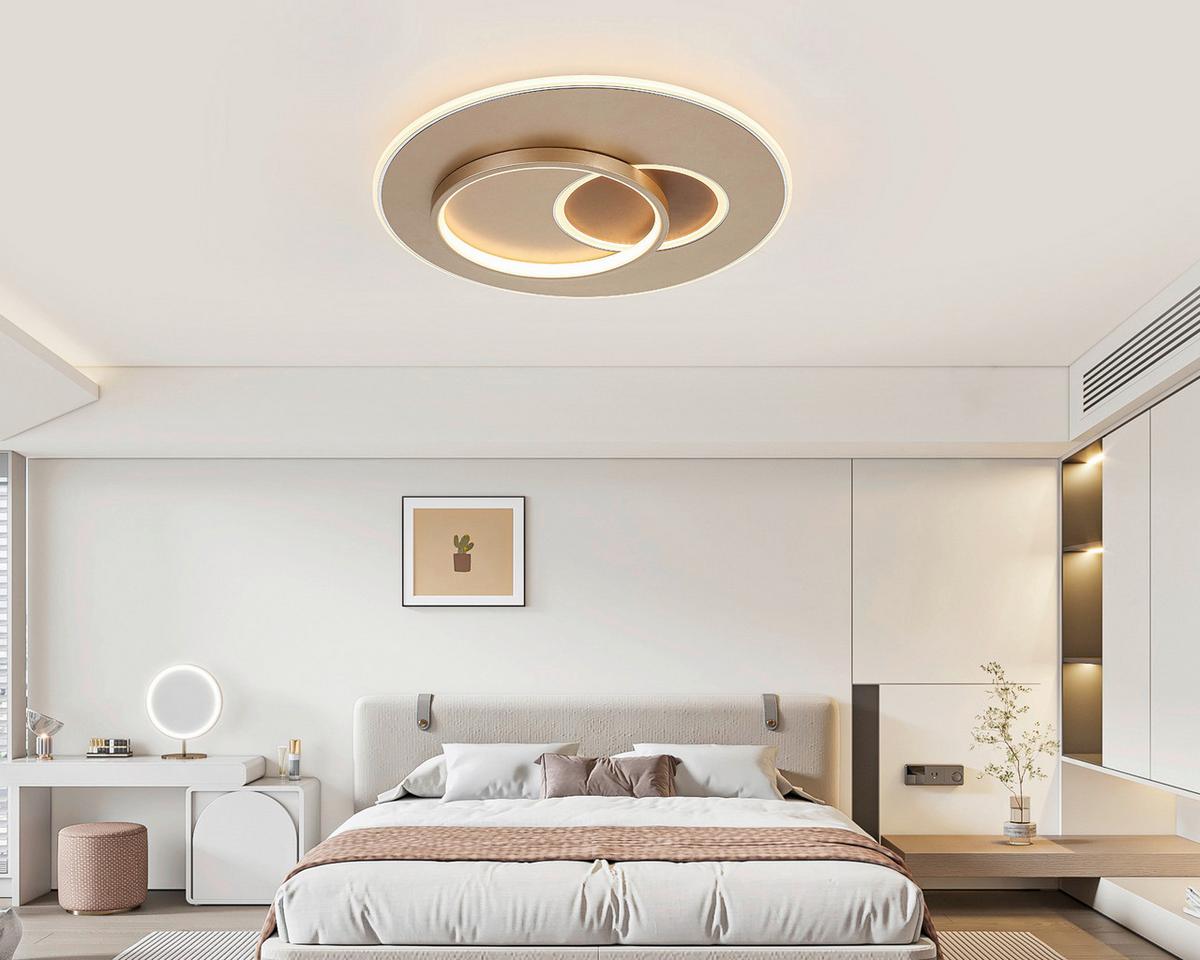 Led-deckenleuchte Lejla Ø 50 Cm - Chromfarben/Mokka, MODERN, Kunststoff/Metall (50/7cm) - Luca Bessoni