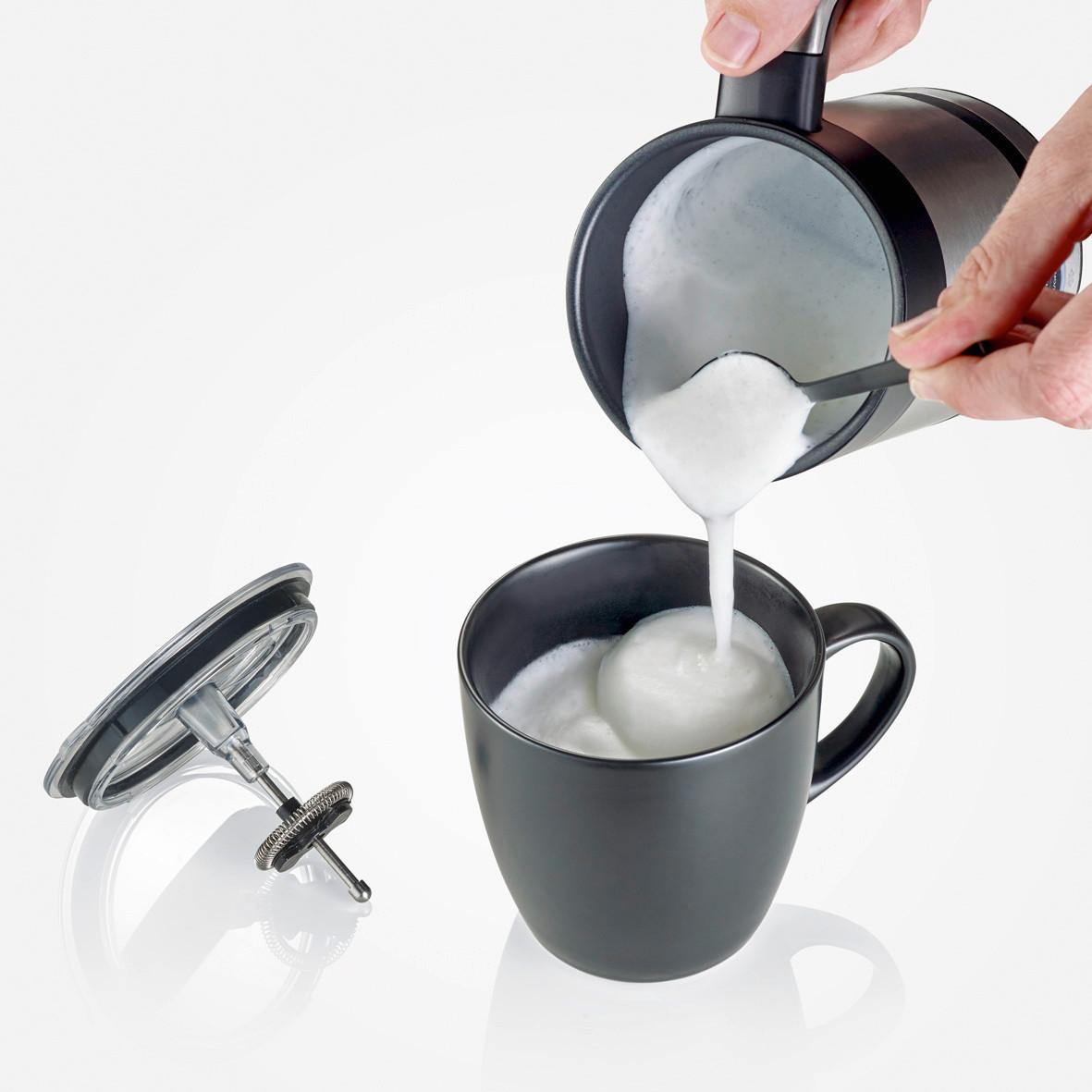 Milchschäumer Sm 3584 - Edelstahlfarben/Schwarz, Basics, Kunststoff/Metall (15,5/19/10cm) - Severin