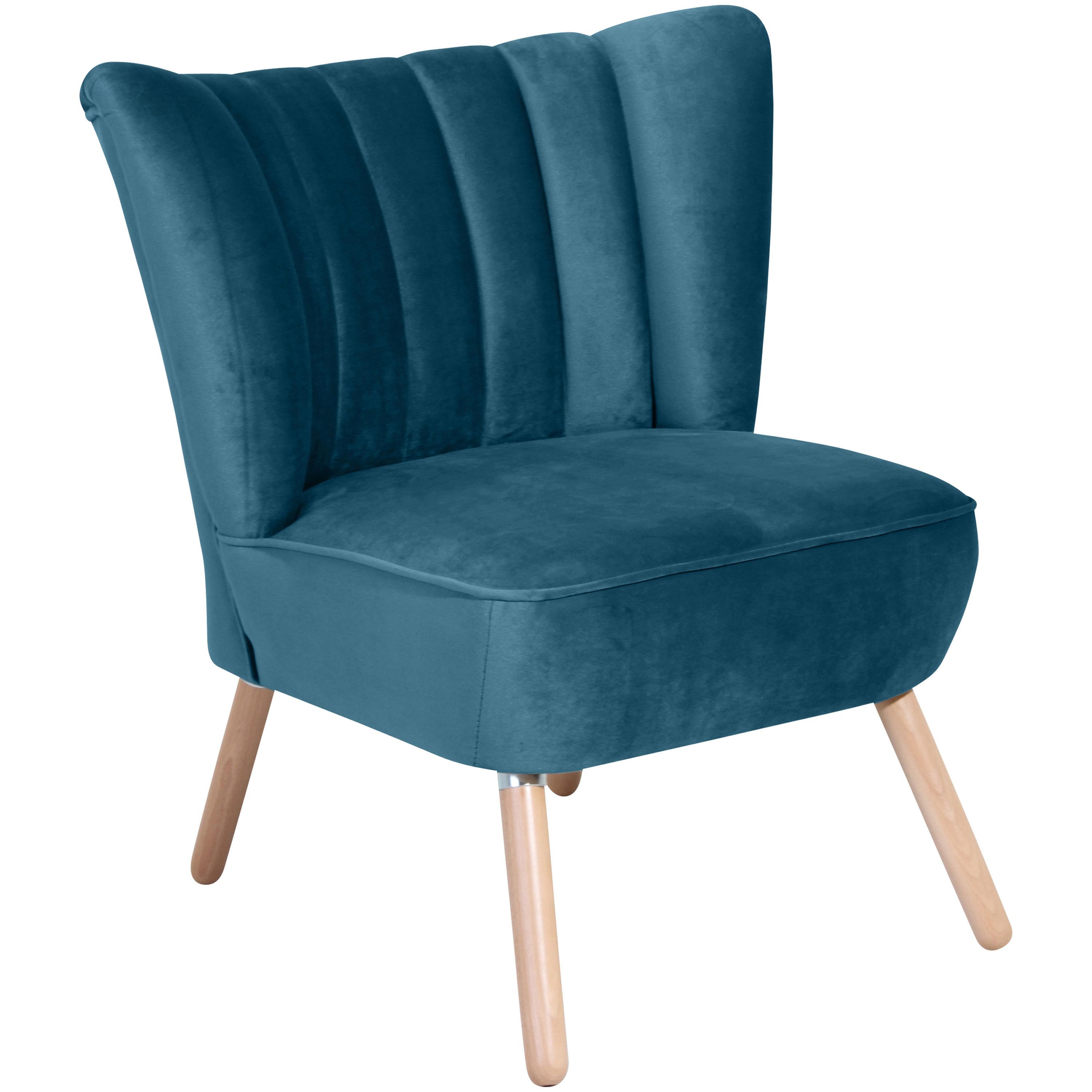 Polsterstuhl Alessandro Petrol, Holz-Beine - Buchefarben/Petrol, Design, Textil (70/80/66cm) - Max Winzer