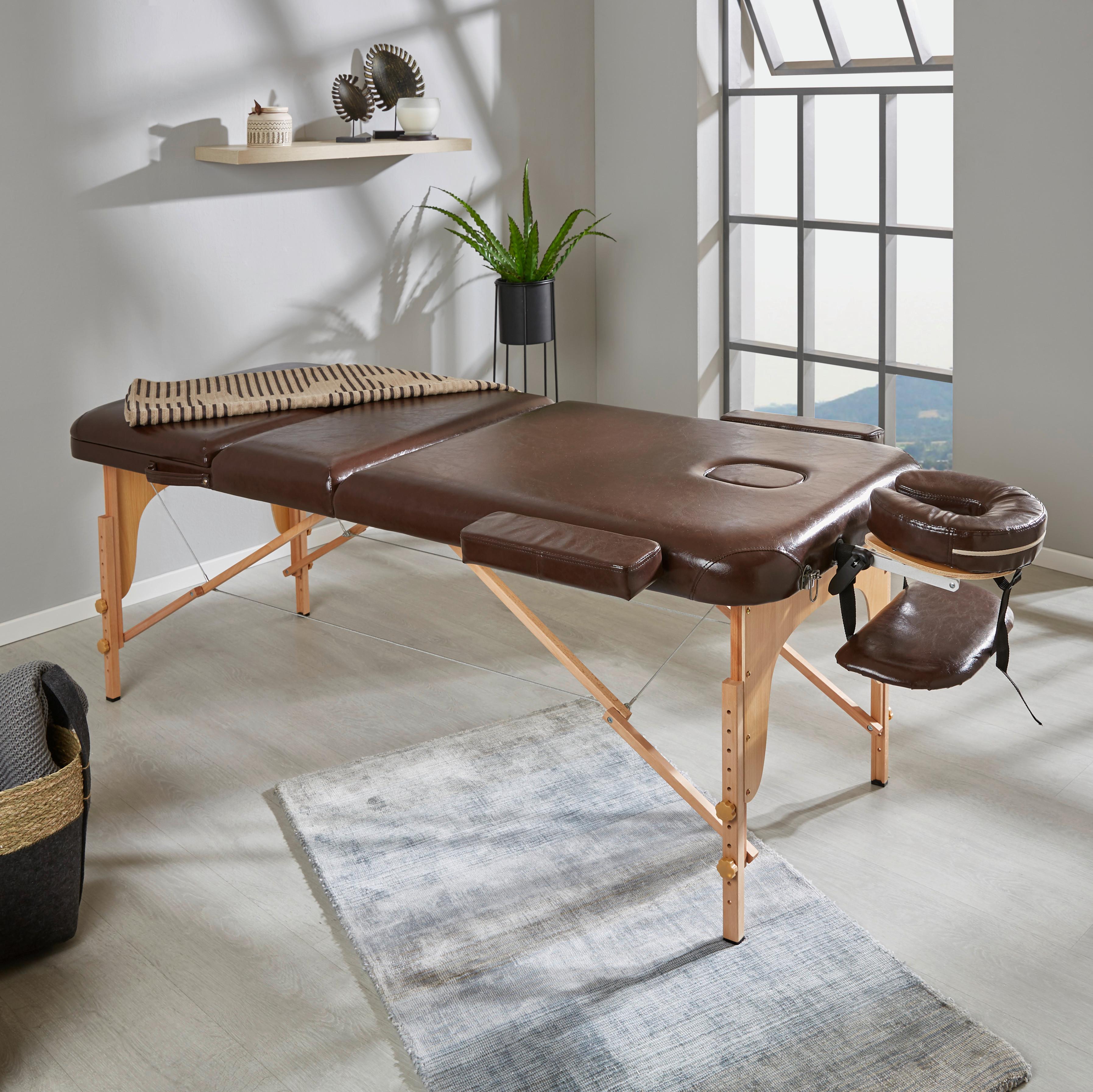 Massageliege Wooden B: 70 cm Buche - Braun, MODERN, Holz/Holzwerkstoff (185/70/62-85cm) - Ondega