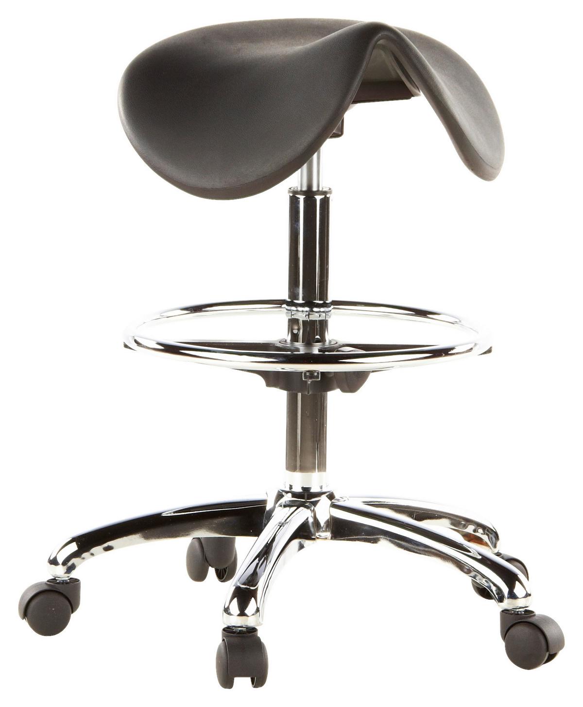 Bürohocker Top Work 13 Schwarz - Chromfarben/Schwarz, MODERN, Kunststoff/Metall (62/60/62cm) - MID.YOU