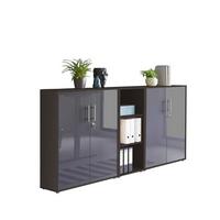 AKTENSCHRANK OFFICE EDITION - SW SET 8 - Anthrazit/Anthrazit Hochglanz, MODERN, Holzwerkstoff (212,9/113,6/33cm) - MID.YOU
