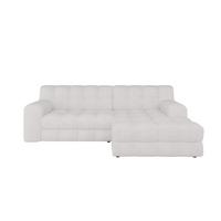 Dizajnová sedačka KARL, pravá, sivobiela - čierna/sivobiela, Modern, textil/plast (287/169cm) - Bessagi Home