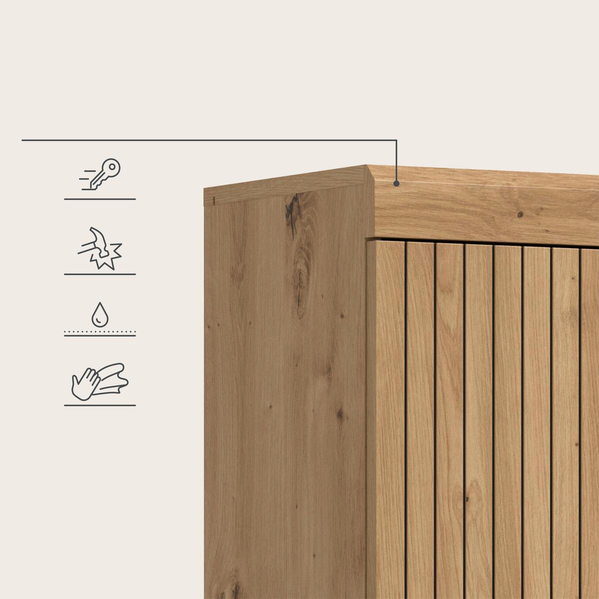 Hängeschrank Scout Eiche Artisan Dekor B: 37cm - Eiche Artisan, Trend, Holzwerkstoff (37/79/24cm) - MID.YOU
