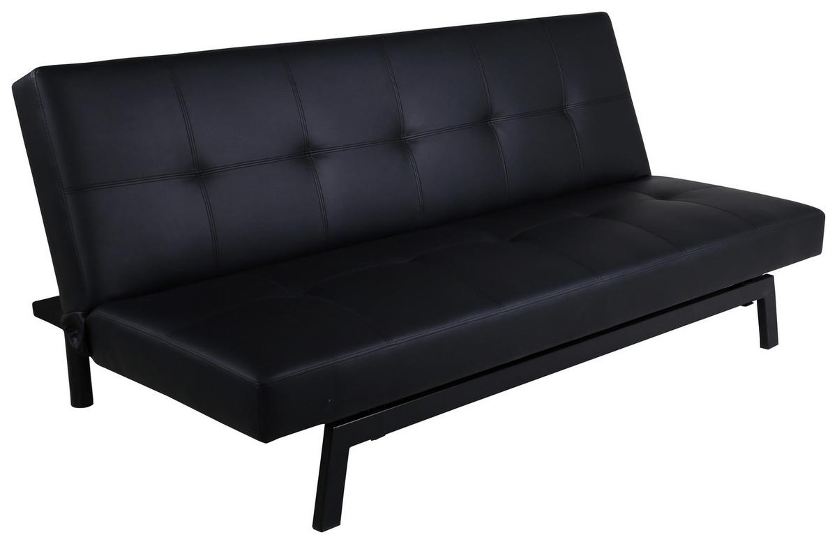 Schlafsofa Bodil - Schwarz, Design, Textil/Metall (180/80/55cm) - Livetastic