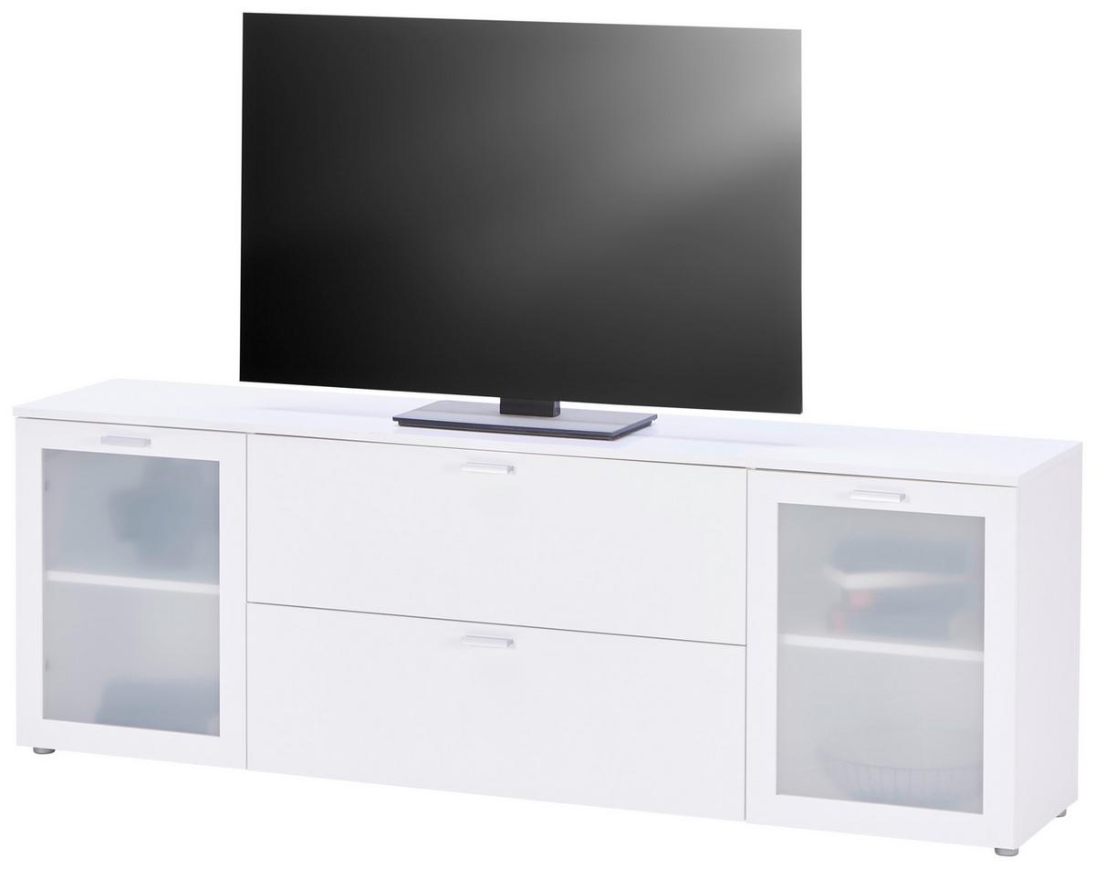 STOLEK NA ELEKTRONIKU XENO - bílá, Moderní, kompozitní dřevo/sklo (180/62/37cm)